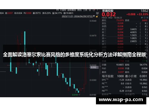 全面解读洛塞尔索比赛风格的多维度系统化分析方法详解指南全程版 全面解读洛塞尔索比赛风格的多维度系统化分析方法详解指南全程版